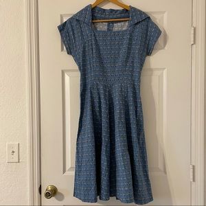 Retro blue zebra dress